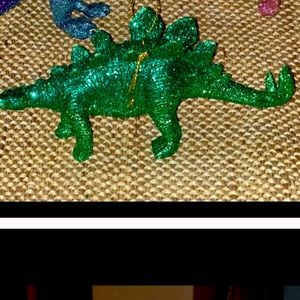Pink and green glitter Dino listing reserved